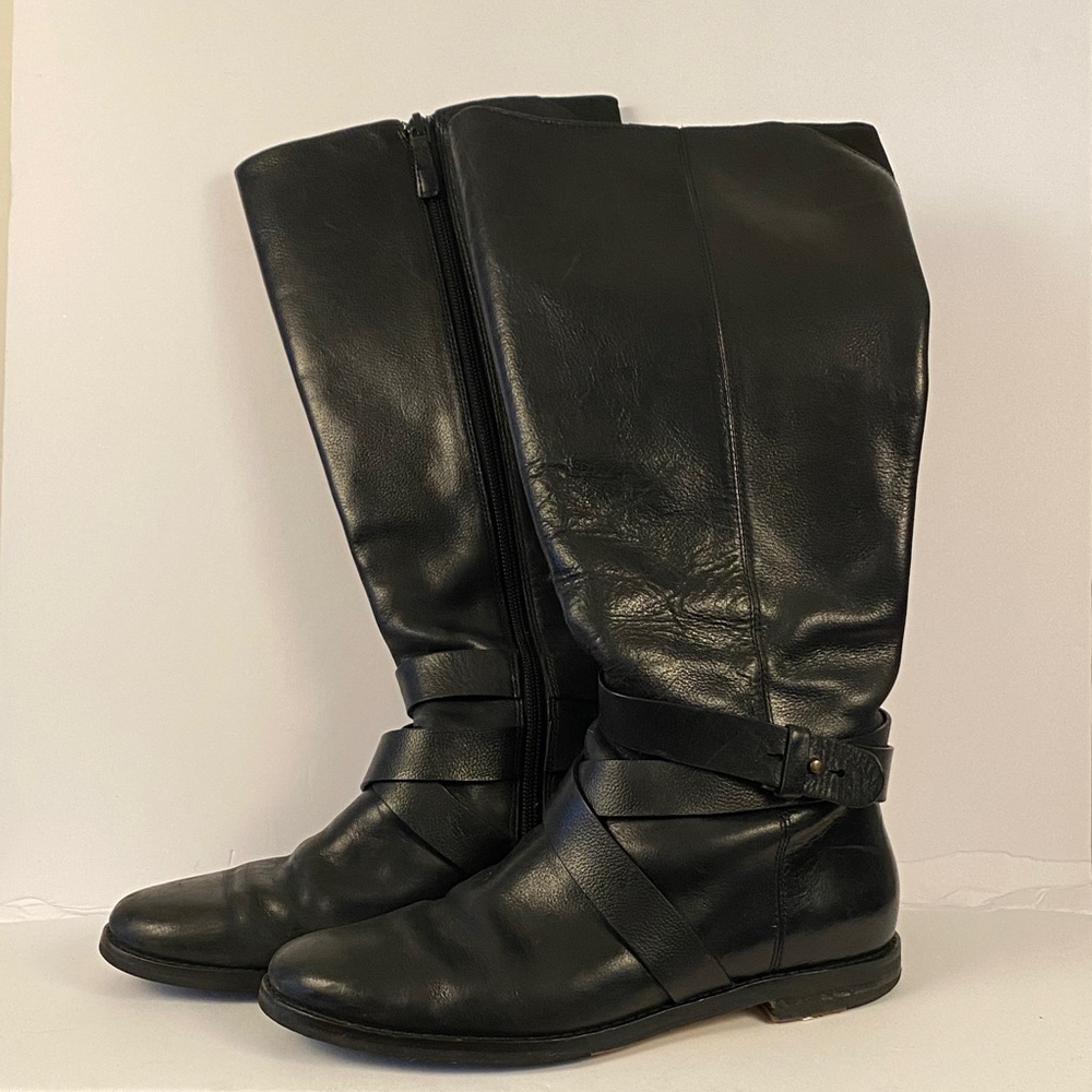 Cole Haan Black  Leather Knee-High Boots